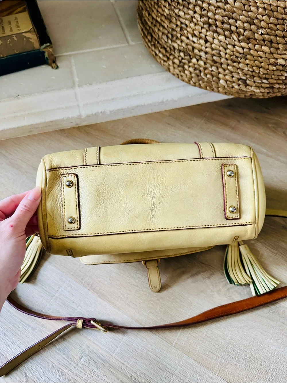Dooney & Bourke Buttercream Florentine Leather Satchel Vintage